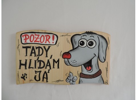 Cedule na plot-přírodní-šedý pes